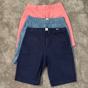 Bermuda Shorts. 9” inseam 3 colors